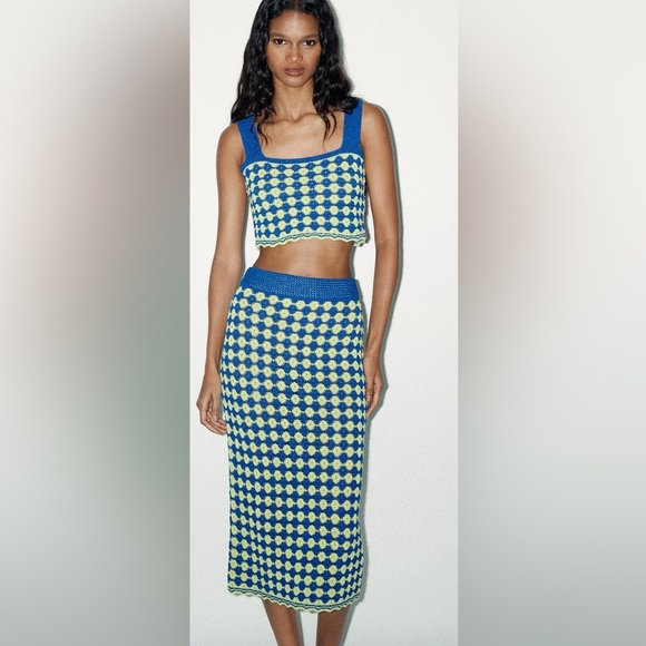 ZARA Structured Knit Midi Skirt – Size Small - Picture 8 of 10